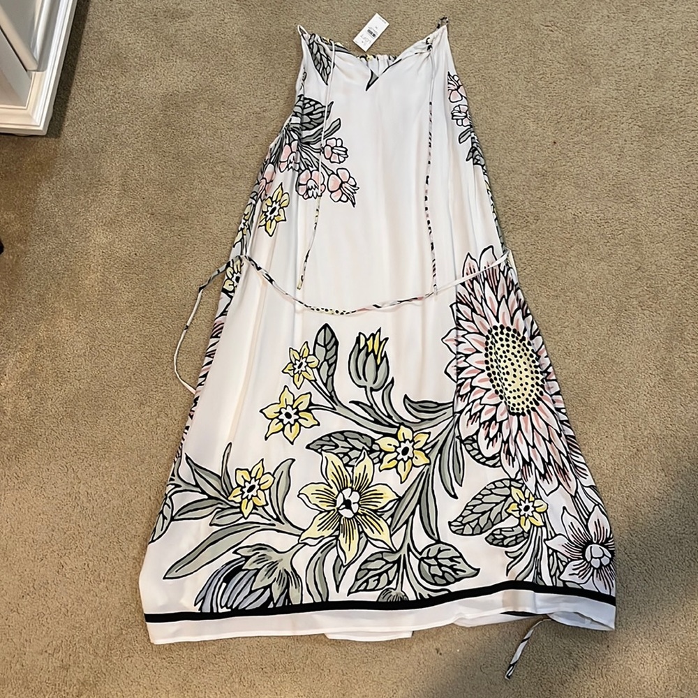 Loft White Dress with Flowers